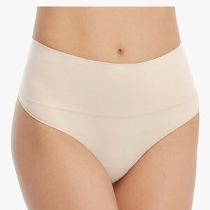 SPANX SPANXshape Everyday Shaping Thong Soft Nude & Black Size L Core Control